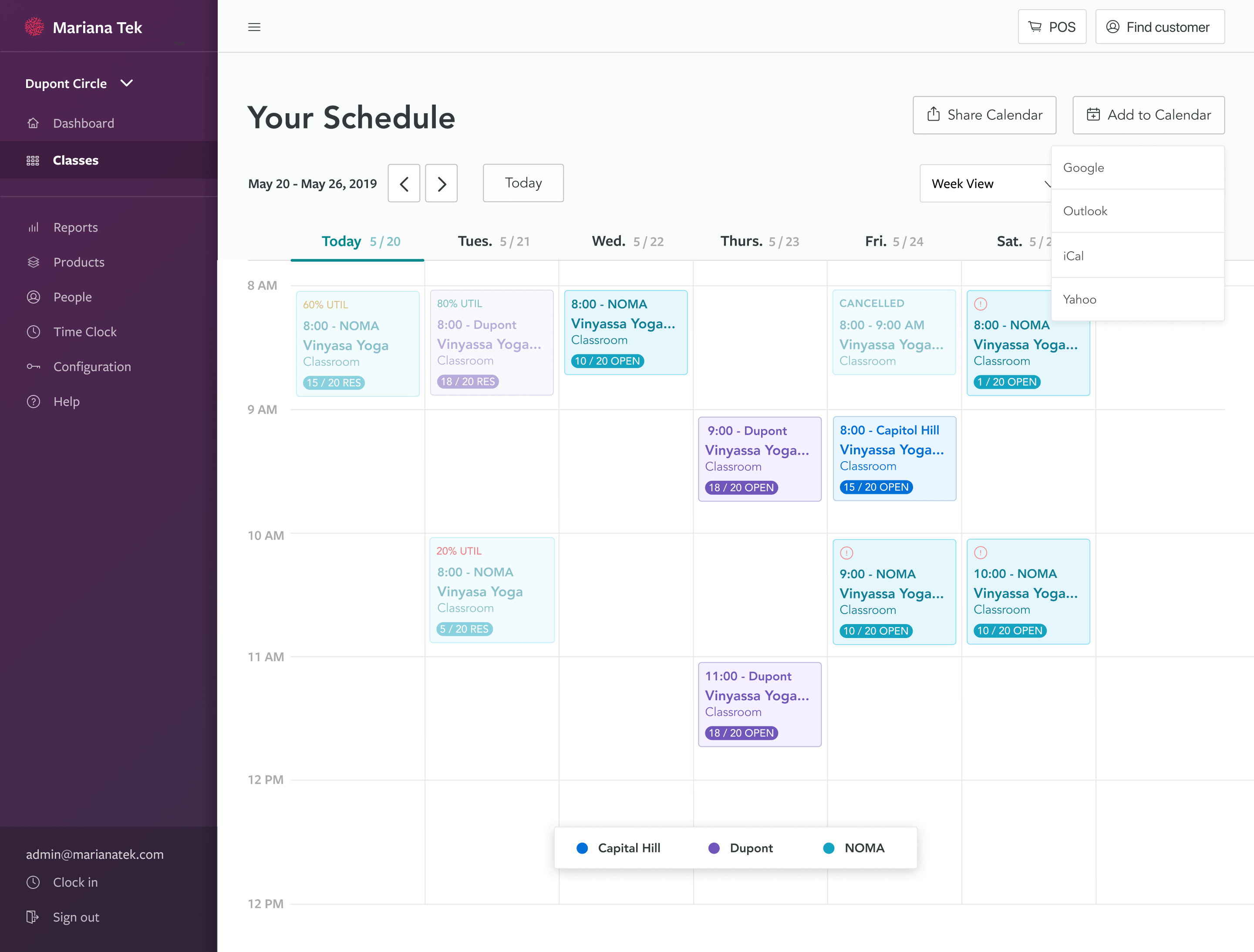 New daily schedule page