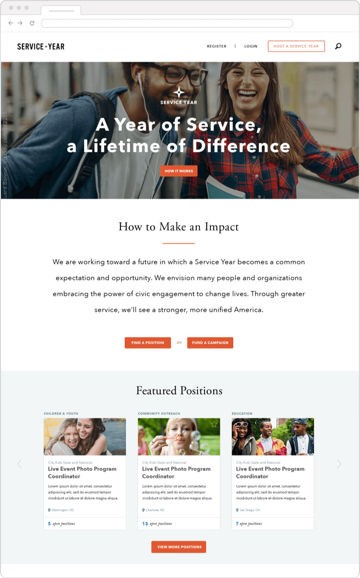 Service Year Website