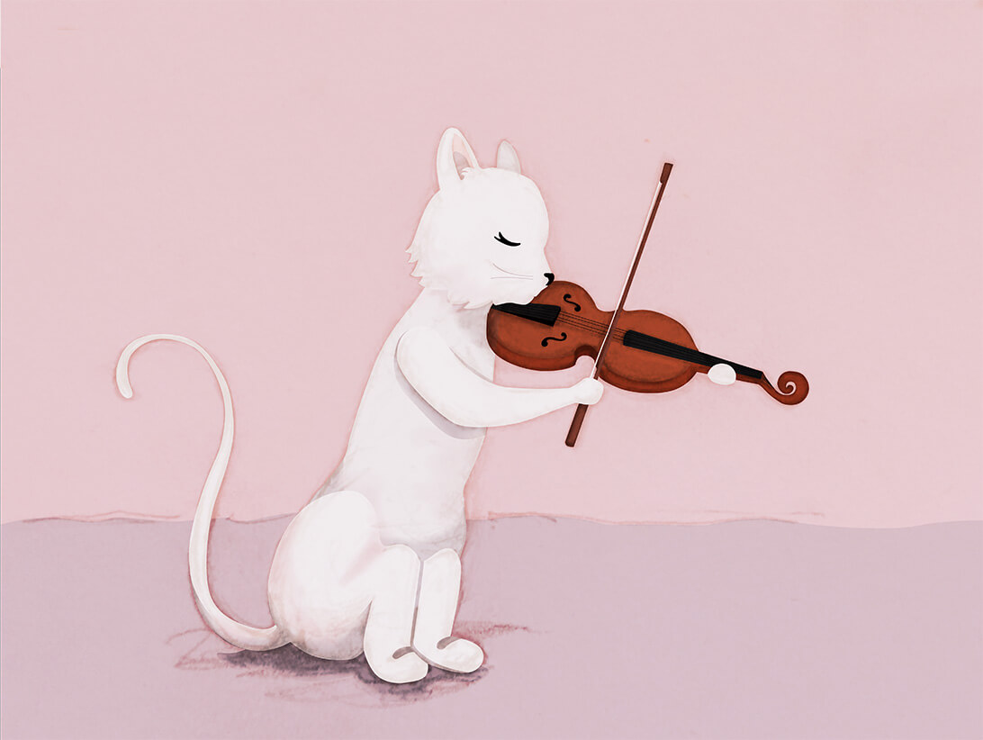 Cat playing the violin